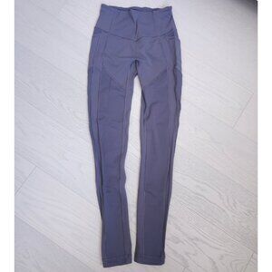 Lululemon Grey Leggings Size 4 High Rise 28" Inseam Side Pockets Athletic Yoga